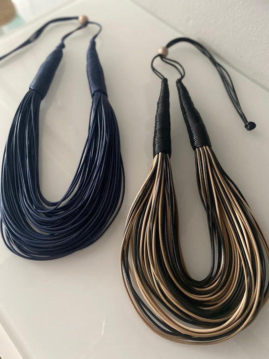 Multi Layers Cord Long Necklace
