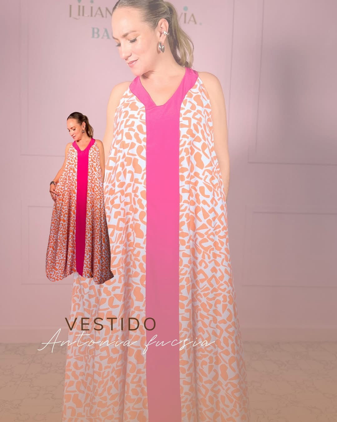 Fushia Maxi Dress By Liliana Esquivia