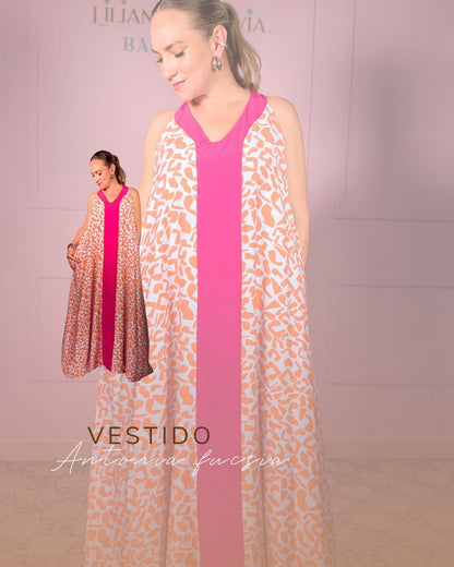 Fushia Maxi Dress By Liliana Esquivia