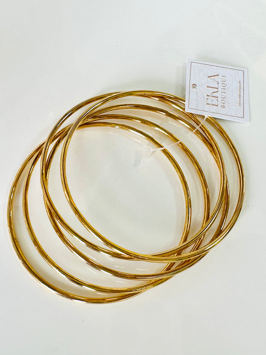 Gold Thin Bangles Set - Small
