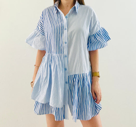 Blue Stripes Dress/ Shirt