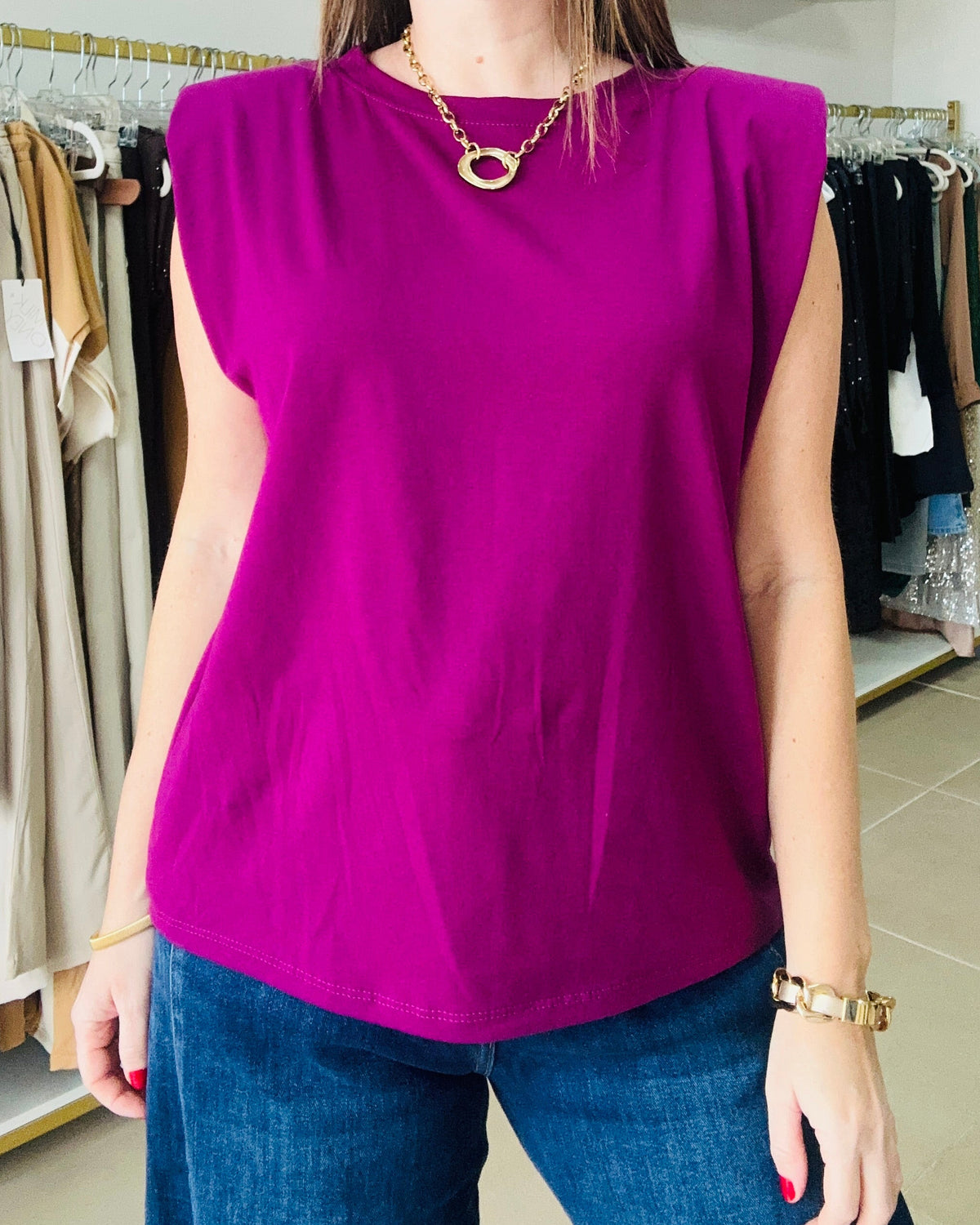 Magenta padded Shirt