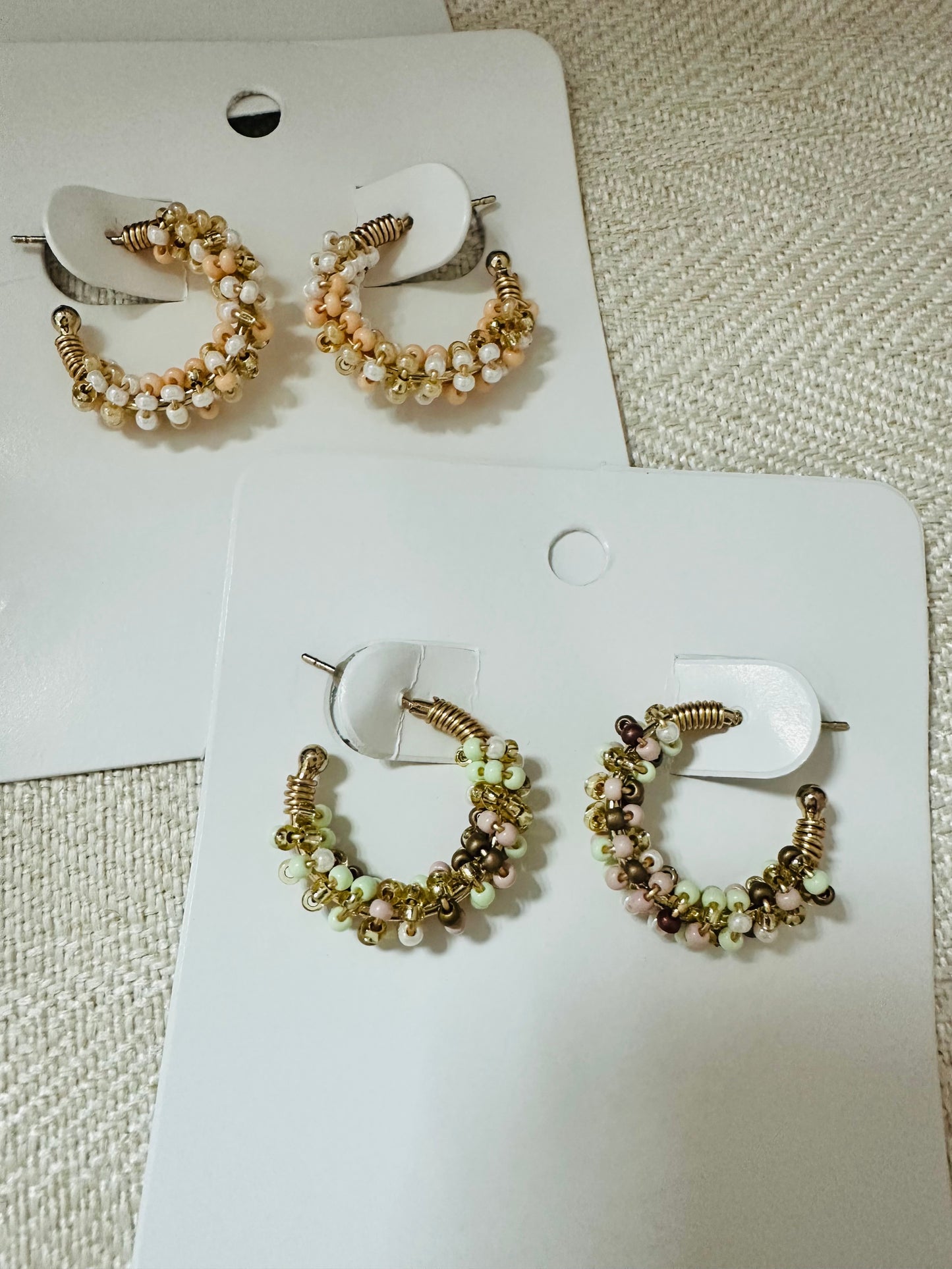 Beaded Small Hoops Earrings