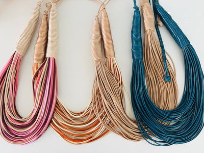 Multi Layers Cord Long Necklace