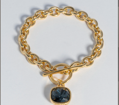 Camila Graphite Swarovski Chain Bracelet by TUCCO
