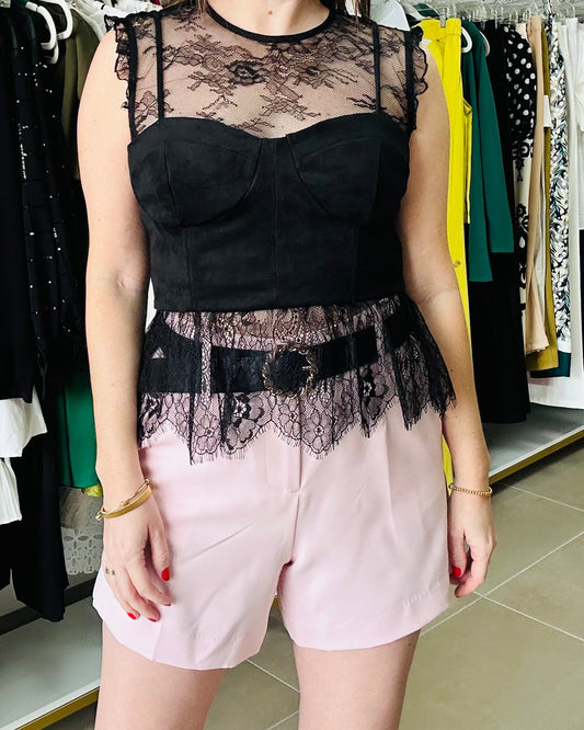 Black Lace Sheer Top