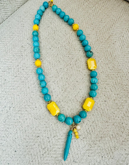 Yellow/ Turquoise Necklace