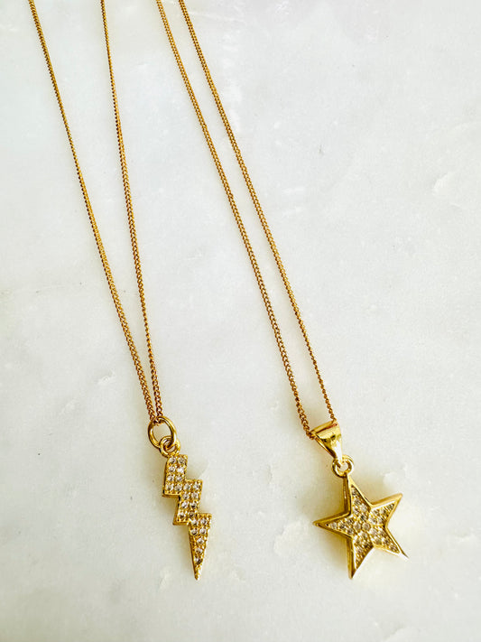 Mini rhinestones Charms Chain necklace