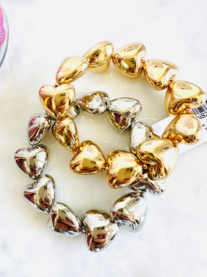 Gold- silver Heart Bracelet