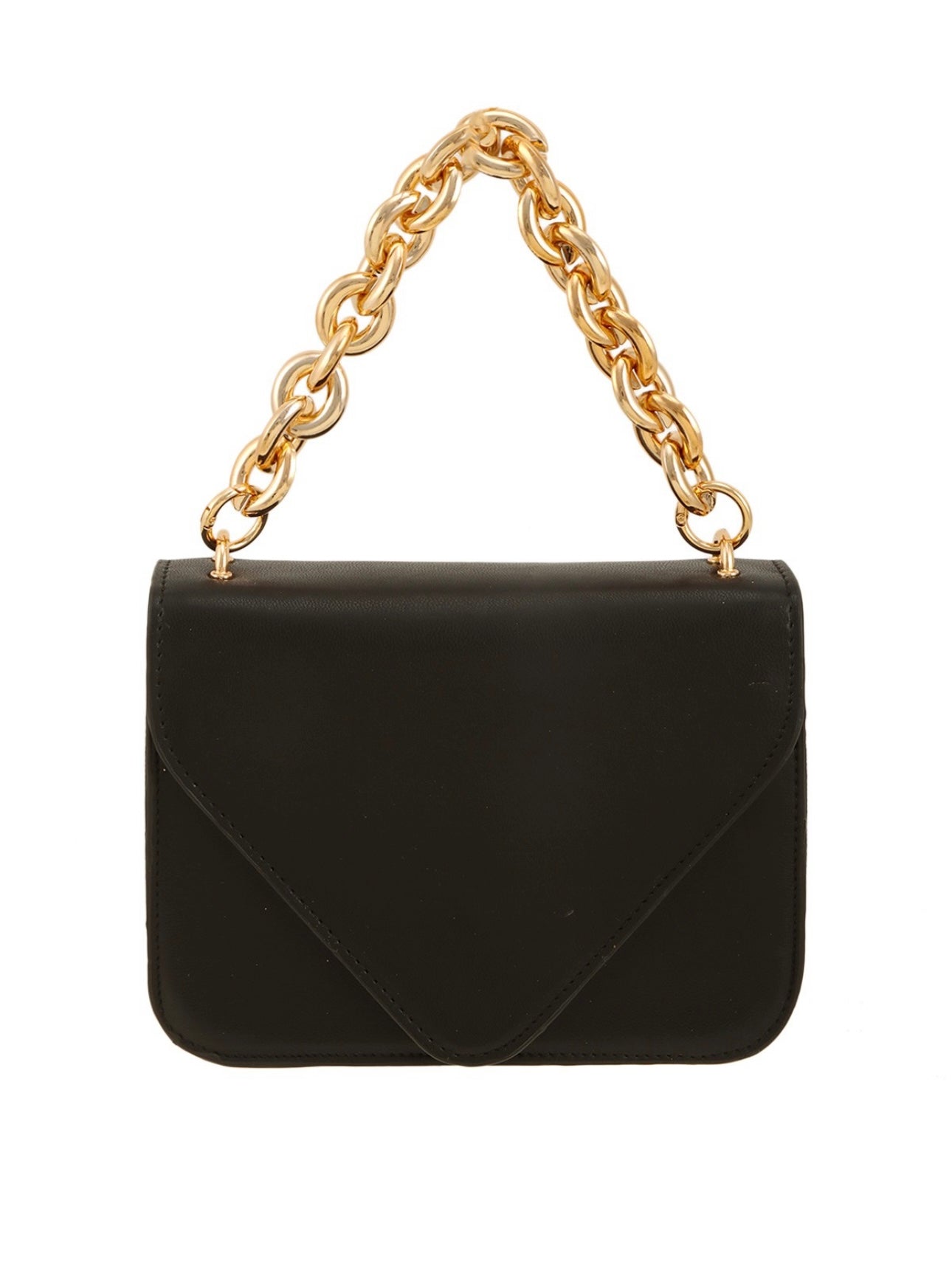 Black chunky chain strap handbag