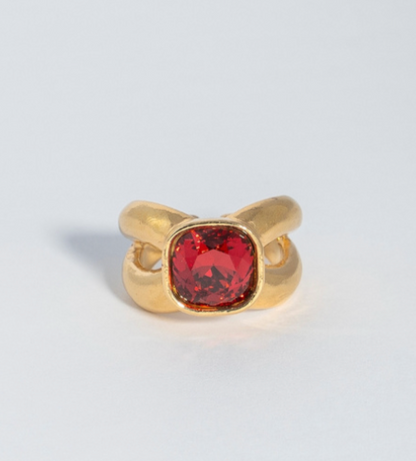 Camila Red Stud Ring by TUCCO