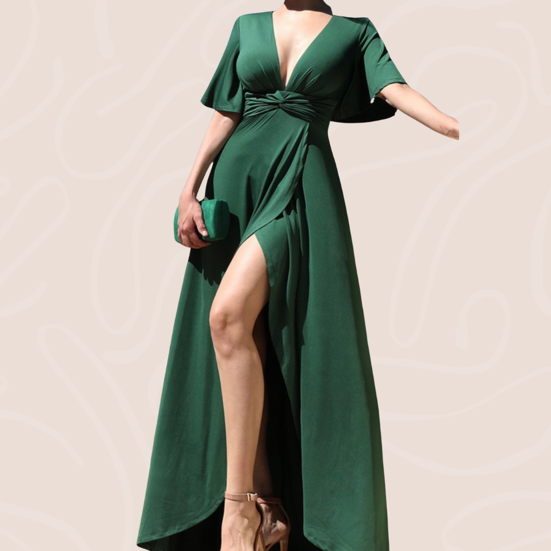 Hunter Green Satin Dress