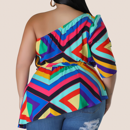 PLUS SIZE - One Sleeve Top