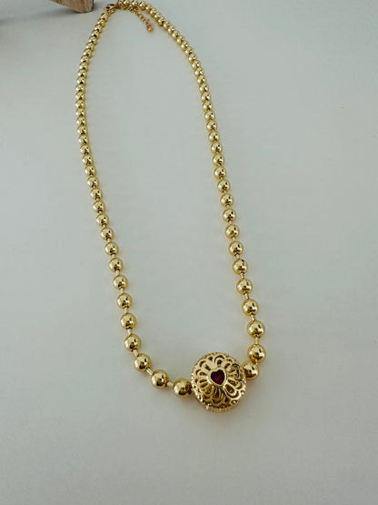 Ball chain Heart Pendant Necklace