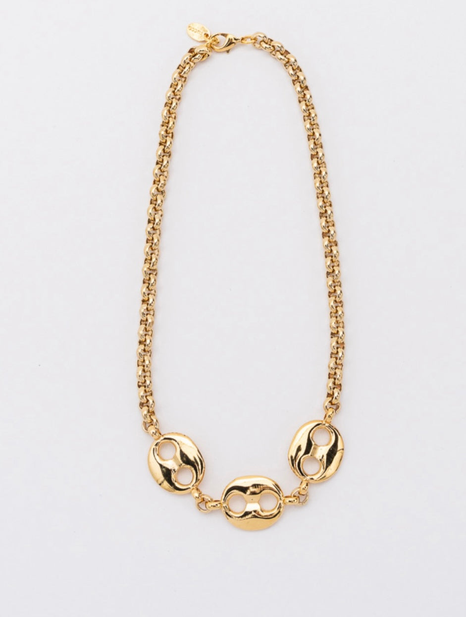 Gold Triple Hawser Necklace
