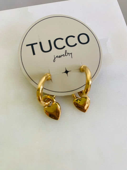 Tucco Heart Charm Earrings