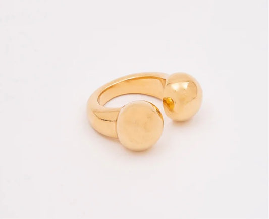 TWO BALLs GOLD  PLATED RING