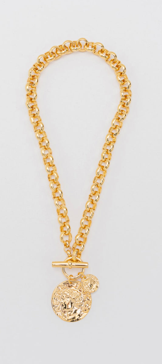 Tucco Gold Plated Coin Necklace