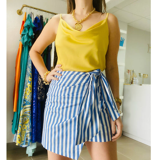 Blue White Mini Skirt