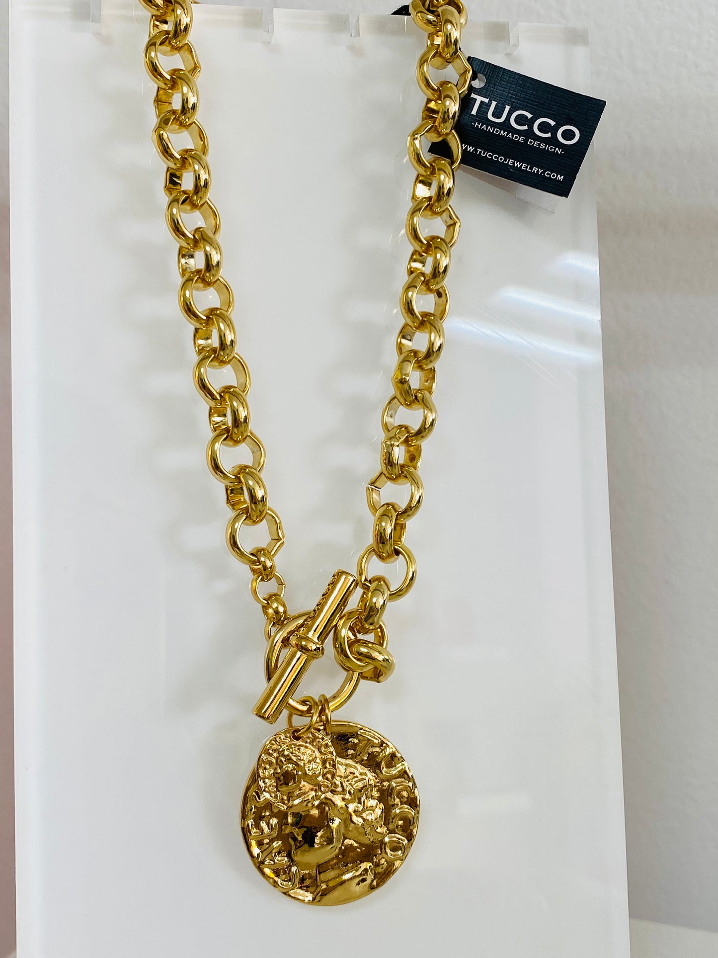 Tucco Gold Plated Coin Necklace